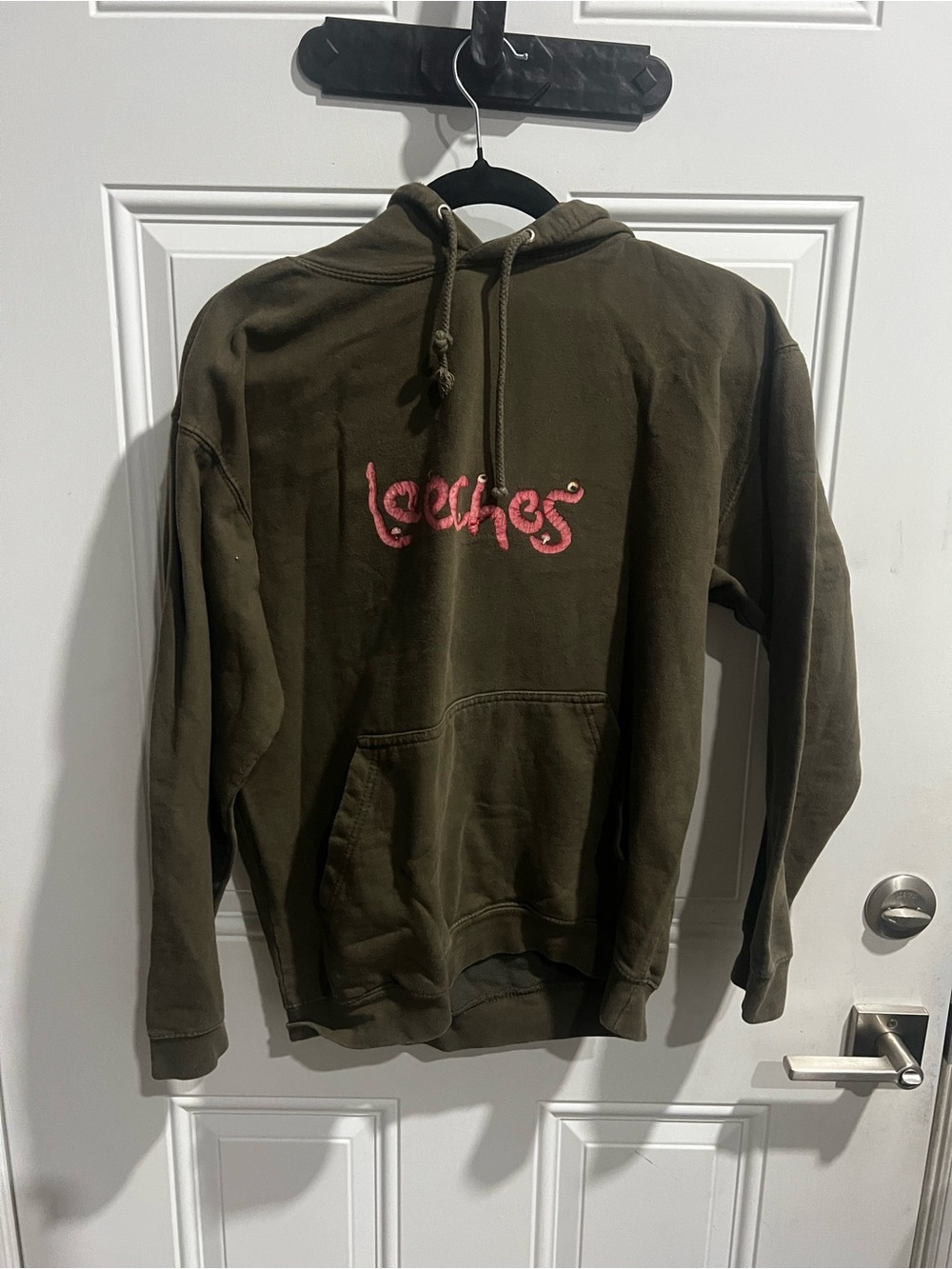 Melanie Martinez Olive Green Pullover Hoodie with Pink Script trilogy tour
